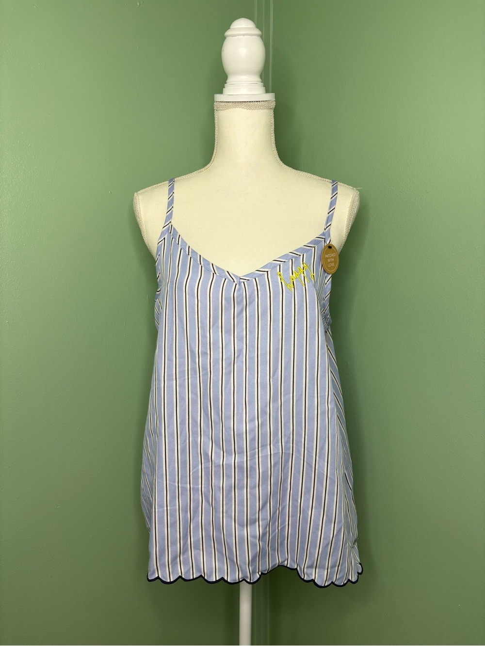 Rae Dunn Blue & White Striped Sleeveless Slip